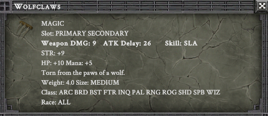 WOLFCLAWS item card